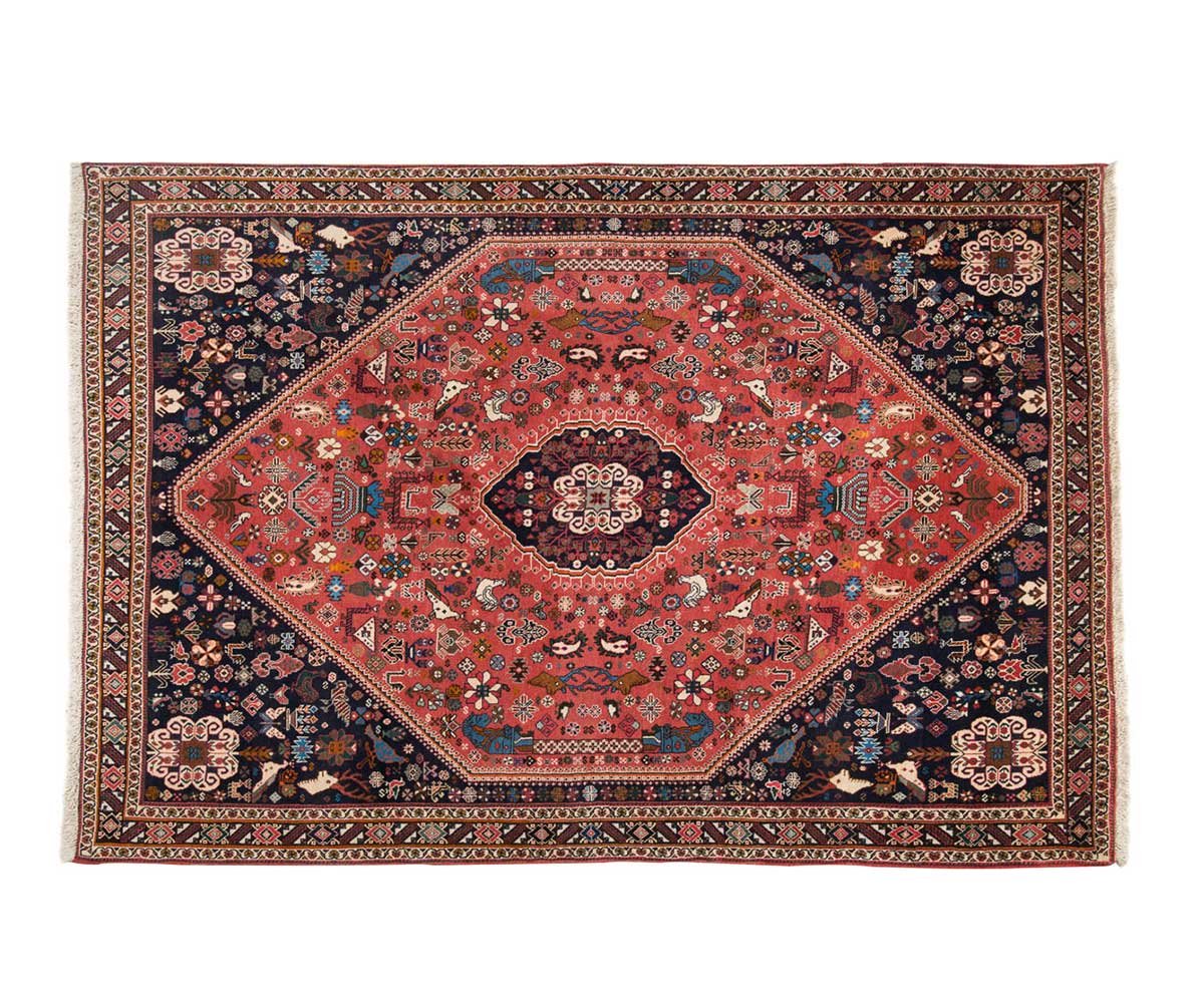 Χαλί-Κλασικό-Χειροποίητο-Abadeh-166×245-cm-σομόν-μπλε-Περσία-1.jpg Χαλί Κλασικό Χειροποίητο Abadeh 166x245 cm - Image 1