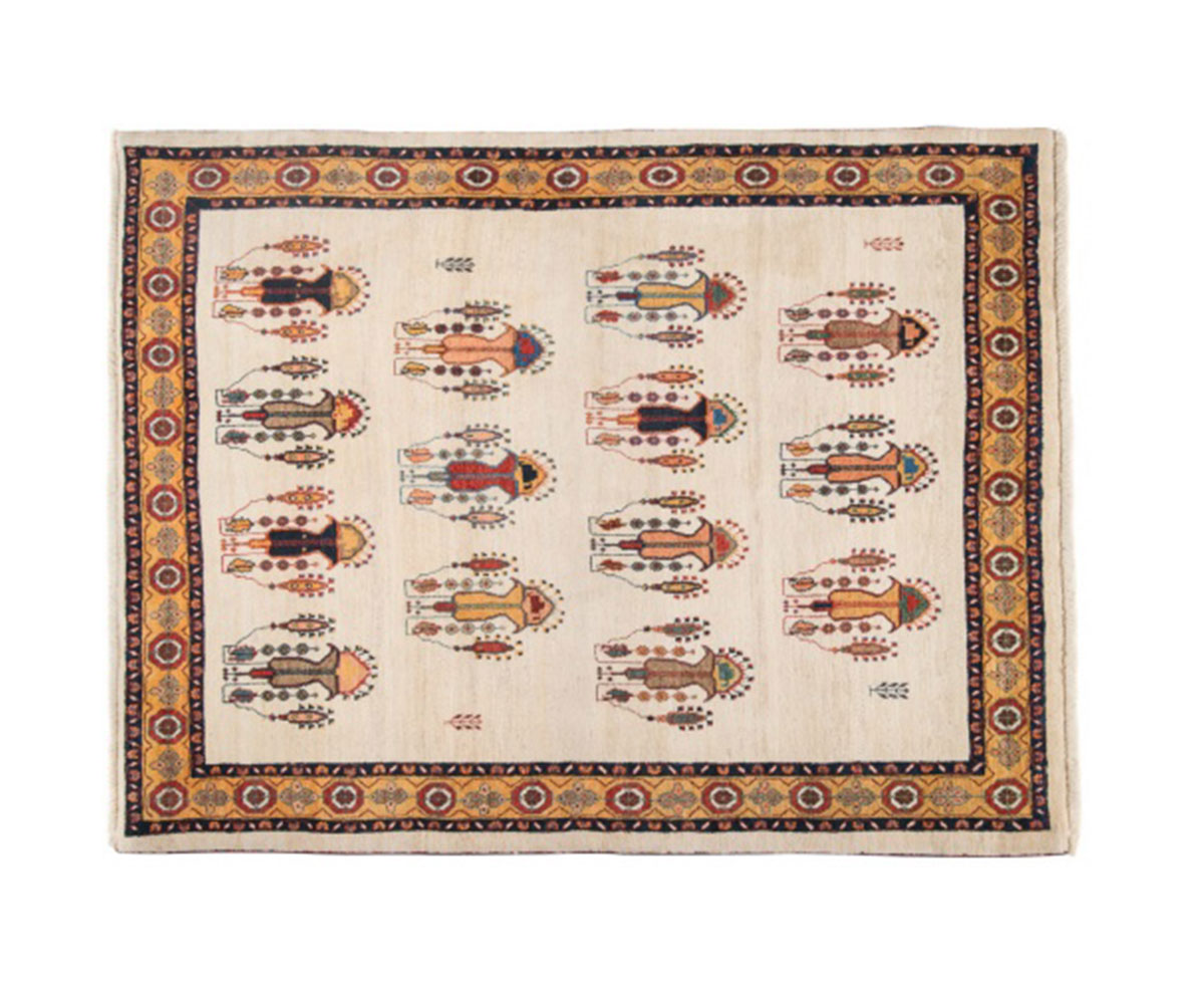 Χαλί-Κλασικό-Χειροποίητο-Gabbeh-Fein-152x195-cm-μάλλινο-εκρού-Περσία-1.jpg Χαλί Κλασικό Χειροποίητο Gabbeh Fein 152x195 cm - Image 1