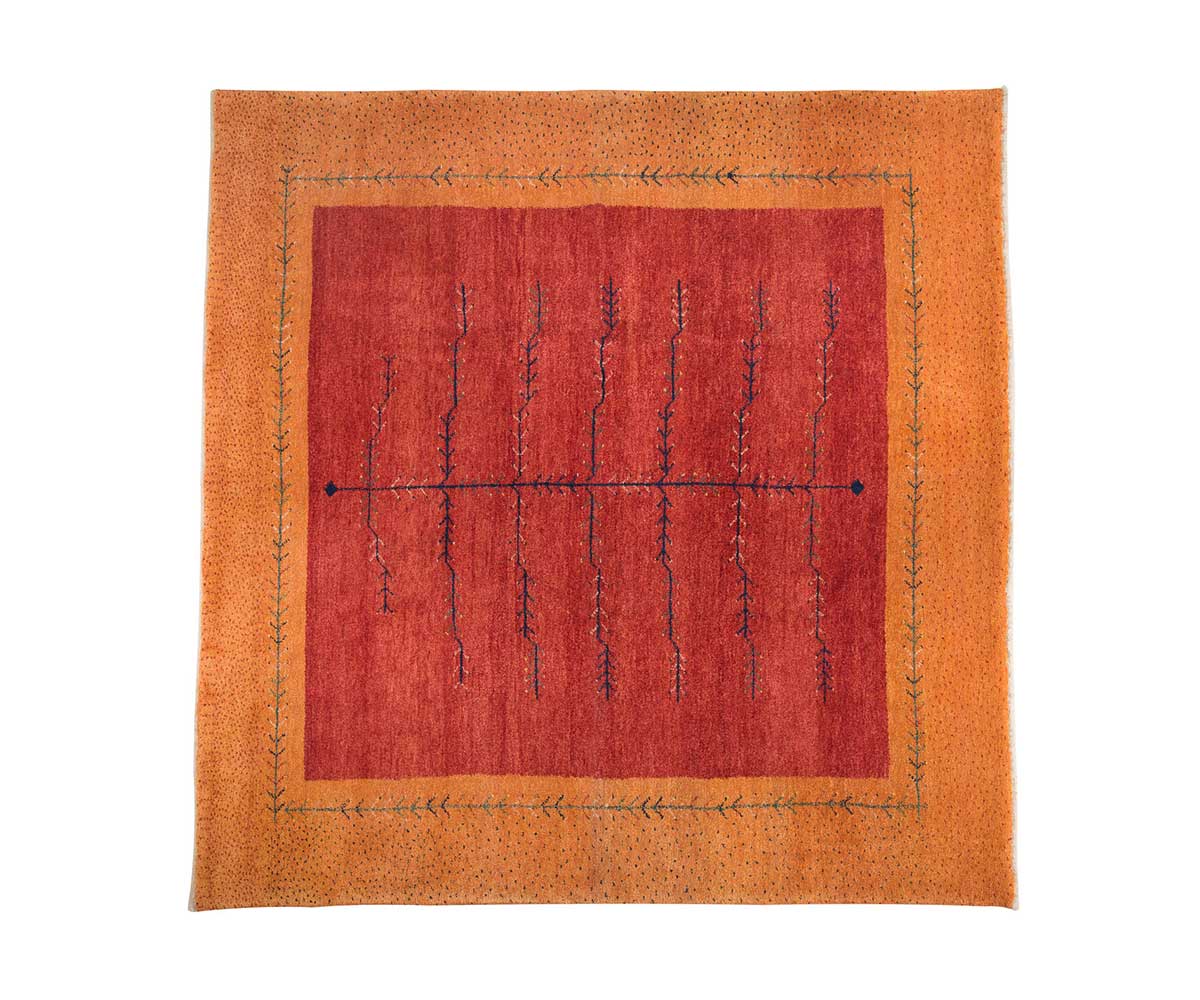 Χαλί-Μοντέρνο-Χειροποίητο-Gabbeh-Rizbaff-194×200ΠορτοκαλίμάλλινοΠερσία-1.jpg Χαλί Μοντέρνο Χειροποίητο Gabbeh Rizbaff 194x200 cm - Image 1