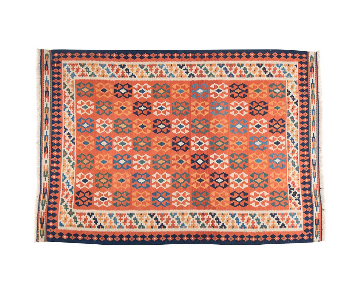 Χειροποίητο-μάλλινο-κιλίμι-158x222-κεραμιδί-Ιράν-1.jpg Χειροποίητο Κιλίμι 158x222 cm - Image 1