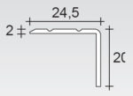 ΓΩΝΙΑ ΒΙΔΩΤΗ 74F ΑΣΗΜΙ 24mm x 20mm - Image 2