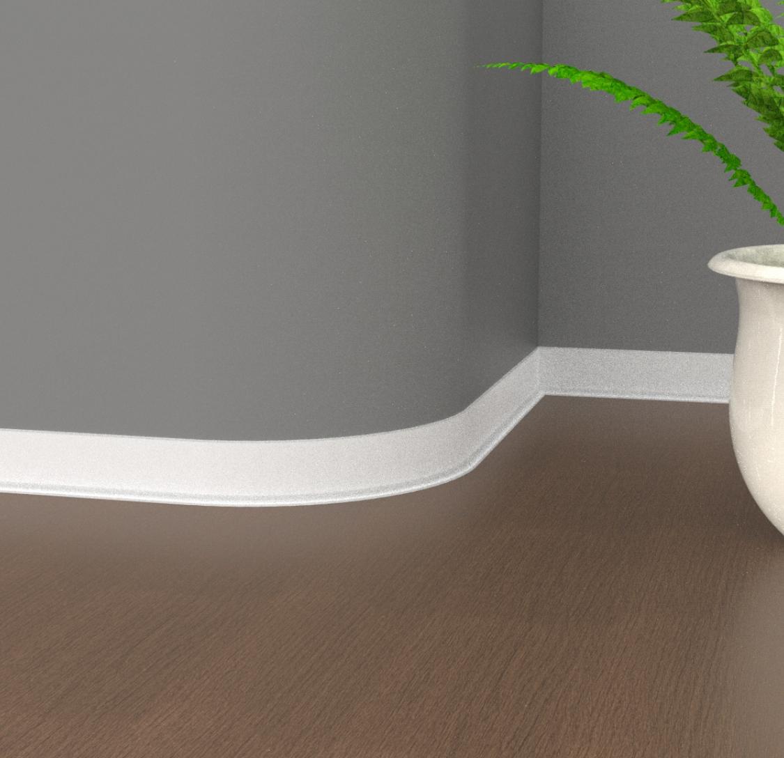 8181_pvc_skirting_7cm.jpg ΣΟΒΑΤΕΠΙ PVC ΕΥΚΑΜΠΤΟ 8181 ΛΕΥΚΟ 7cm - Image 1
